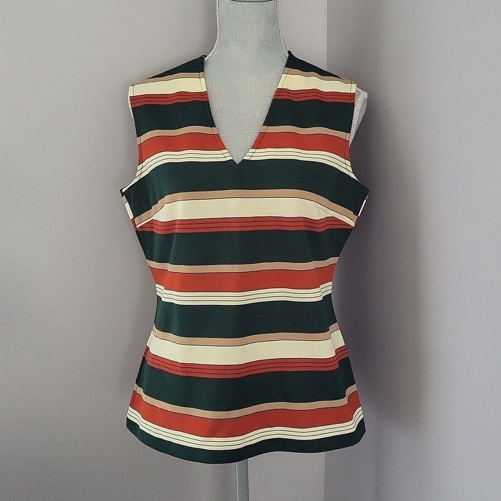 Vintage 70s ILGWU Striped Sweater Vest - Made in Canada